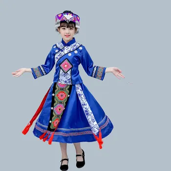 Navidad Y Año Nuevo Baile De Disfraces Para Los Niños De La Etnia Miao Ropa China Folklóricos Danza Traje Ropa Vintage Desempeño En El Escenario