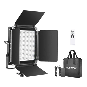 Neewer Avanzada de 2,4 G 660 Luz de Vídeo LED, de intensidad Regulable Bi-Color LED del Panel con Pantalla LCD+2.4 G Inalámbrico Remoto para el Retrato de Producto