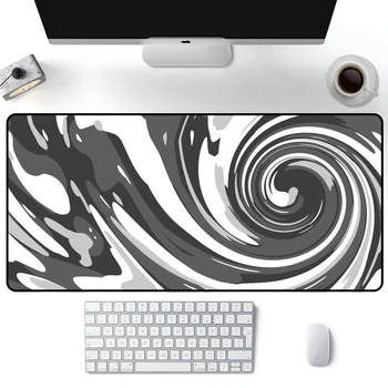Negro Blanco Mousepad de Arte Cojín de Ratón de Gran tamaño mini pc de Alfombras Tapetes de Escritorio, Accesorios de Slipmat 900x400 Mesa de Tapete para la Mesa del Ordenador
