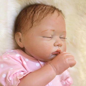 Nicery 20 50 cm de Muñeca Bebe Reborn de Silicona Suave Chico Chica Juguete Reborn Baby Doll Regalo para los Niños Ropa de color Rosa Mono Muñeca