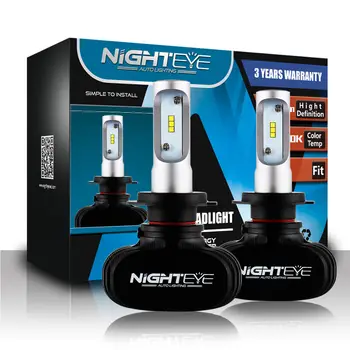 Nighteye Led H7 8000LM 50W 6500K Coche Faros LED Blanco faros Antiniebla 9005 HB3 9006 HB4 Luz de Niebla de los Bulbos