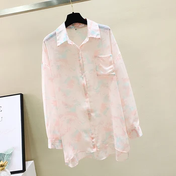 NIJIUDING 2020 Verano Nueva Mujer Delgada Chaqueta de Protección solar Ropa Camisas de Manga Larga Tops de Mujer de Camuflaje Bluses Feminina