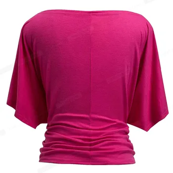 Niza-para siempre de Verano de las Mujeres de Color Sólido Elegante alas de Murciélago camiseta Casual Suelto Camisetas tops bty157