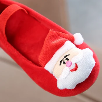 Niña de la Navidad Zapatos de Regalo de Navidad de Invierno Cálido Santa Claus antideslizante zapatillas Lindo de Navidad Bebé Cubierta Suave de los Zapatos de los Niños