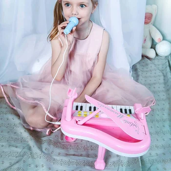 Niño pequeño Piano de Juguete Teclado de color Rosa para las Niñas Regalo de Cumpleaños 1 2 3 4 Años de Edad los Niños De 24 Teclas Multifuncionales Piano de Juguete
