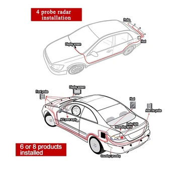 No Mostrar Smartour lugar de Estacionamiento de Automóviles Parktronic con 4 Sensor de Reversa de Ultrasonidos Ajuste Todos los Coches