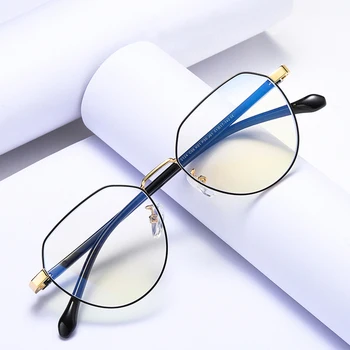 NO.ONEPAUL Filtro de las Gafas de Moda de las Mujeres de la Computadora Gafas Retro de Metal Transparente UV400 Gafas Anti Luz Azul Anti Bloqueo