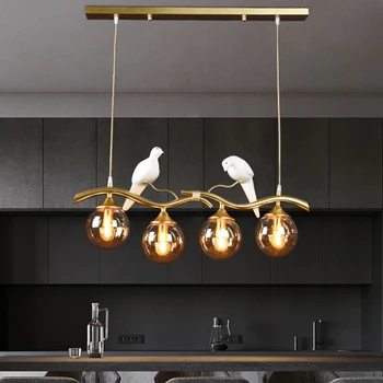 Nomsun Industrial Pájaro Colgante de Accesorios de Luces de la Luminaria Comedor Cocina Loft Retro Restaurante 4 cabezas Colgando de la Lámpara
