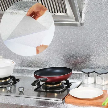 Nuelife Aceite-prueba, a prueba de humedad artefacto auto-adhesivo grueso del gabinete a prueba de humedad de aluminio, papel impermeable cocina pegatinas