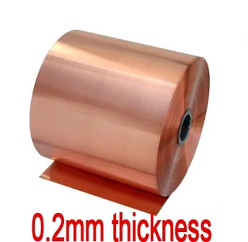 Nueva 0.2 mm de espesor de 200 mm de anchura de cobre Puro de la tira de la correa de banda de 1 metro de longitud Pura lámina de cobre revestido de Cobre 142408
