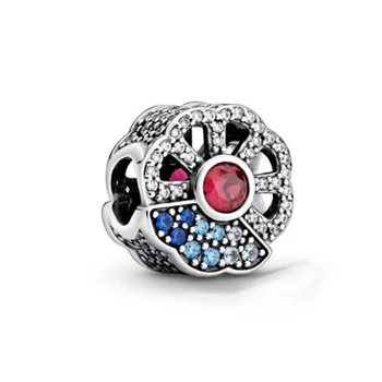 Nueva 2020 Blue & Pink Ventilador Encantos Perlas de ajuste Original, el Encanto de la Pulsera de diy de la Joyería de regalo