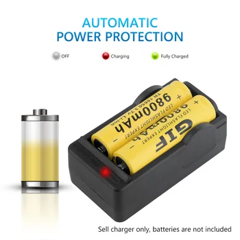 Nueva 8Pcs 3.7 V 9800mAh 18650 batería Recargable de León Batería + Cargador Para la Linterna Led Reproductor MP3 Mini Ventilador 18650 Batería de Ión de Litio