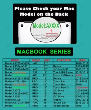 Nueva caja del ordenador Portátil Para Macbook Air 13 Keyboard Cover para Macbook Air Pro Retina 11 12 13 15 26 Mac Book 13.3 15.4 pulgadas Táctil de la Barra de 23692