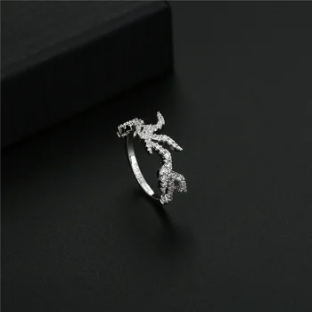 Nueva campana tragar con incrustaciones de diamante de la personalidad temperamento coreano diamante ins retro fresco anillo de las mujeres pueden usar joyería de la marca