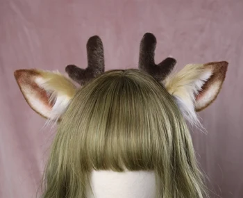 Nueva Cornamenta Leonado Oído Gorro de niña de accesorios para el cabello diadema para las mujeres scrunchie ciervo orejas el cabello arcos de Mano de Obra
