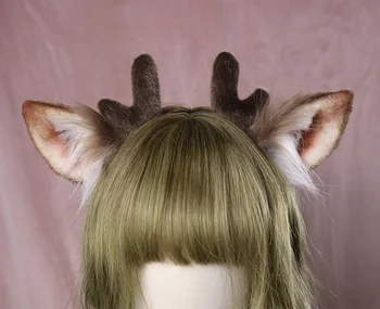 Nueva Cornamenta Leonado Oído Gorro de niña de accesorios para el cabello diadema para las mujeres scrunchie ciervo orejas el cabello arcos de Mano de Obra