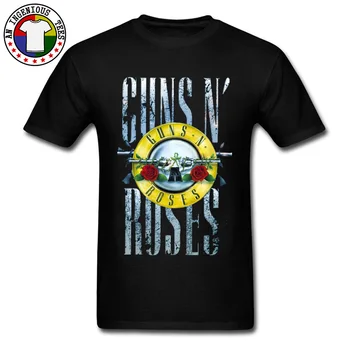 Nueva Llegada Negro Camisetas De Guns N Roses Símbolo De La Banda De Tops Y Camisetas De Rock Gótico, Música De Jazz Camisetas Masculinas Camiseta De Manga Corta De La Nave De La Gota