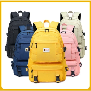 Nueva mochila femenina Escuela de oxford bolsas de Niñas Mochilas ordenador Portátil de color Amarillo de las Mujeres de Carga USB Bagpack Para chicos Adolescentes cartera