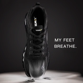 Nueva Onemix Cojín de Aire para Hombre Zapatillas para Mujer deporte zapatos para andar ligeros de malla transpirable vamp anti-skid zapatillas de deporte al aire libre