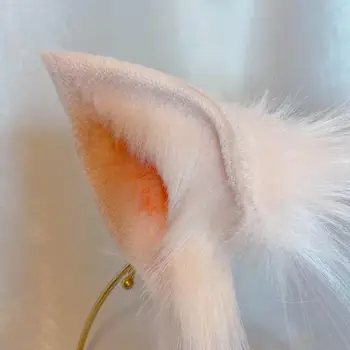 Nueva Rosa cerdito anime ia de la cola de la ia de cola de lobo oreja de gato oído fox pelo de las orejas aro personalizado COSPLAY