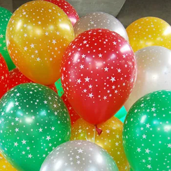 Nuevo 30 pcs azul rosa claro de Cinco estrellas impreso de perlas de látex globo de helio 12 pulgadas de la boda de la Fiesta de Cumpleaños Decorativos, Juguetes de niños