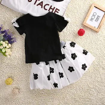 Nuevo Bebé Niñas Princesa Trajes de Vestir la camiseta de la Blusa+Faldas Tutu 2pcs Trajes