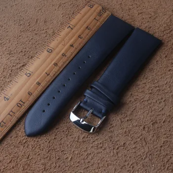 Nuevo Cuero Genuino Correa de reloj de los cinturones de 20mm 22mm Azul Oscuro de la Correa para AR1735|AR1736|AR1737 HOMBRES y MUJERES Relojes de Pulsera Suave accesorios