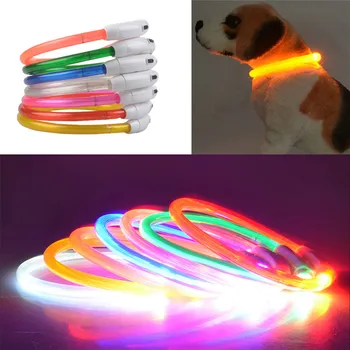 Nuevo de alta calidad Collar de Perro Recargable USB LED de Luz Intermitente de la Banda del Cinturón de Seguridad del Collar del animal doméstico Para la Noche de marcha a Pie Alrededor de