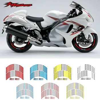 Nuevo de alta calidad de Pcs 12 Ajuste de la Motocicleta de la Rueda de la etiqueta Engomada de la raya Reflectante de Rim Para Suzuki Hayabusa