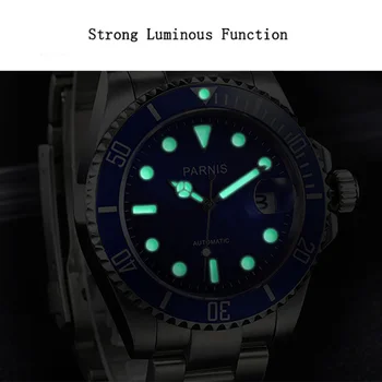 Nuevo de la Moda de Parnis 40mm Automática Reloj Mecánico de los Hombres Miyota 8215 Movimiento de los Hombres Relojes de Esfera Azul Reloj de 2020 con el Hombre de caja de regalo