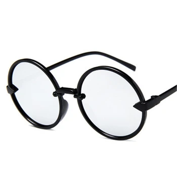 Nuevo Diseño de la Marca de Gafas de sol de las Mujeres de Color del Océano de la Lente de Espejo Clases Marco Círculo Gafas de Oculos UV400 Metal Female 17896