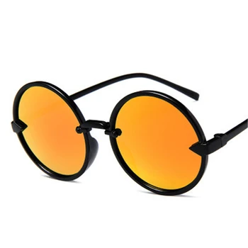 Nuevo Diseño de la Marca de Gafas de sol de las Mujeres de Color del Océano de la Lente de Espejo Clases Marco Círculo Gafas de Oculos UV400 Metal Female
