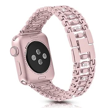 Nuevo Diseño de las Mujeres del Diamante del Metal de la Pulsera para el Apple Watch SE de Banda de la Serie 6 5 4 3 2 Correa de Muñeca para el iWatch de 40 mm, de 44 mm 38 mm 42 mm de Correa