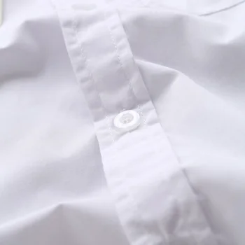 Nuevo estilo de encaje de algodón de color Blanco sólido bebé niños niños Blusa blanca de manga larga para niños chicos regalo de navidad 9366