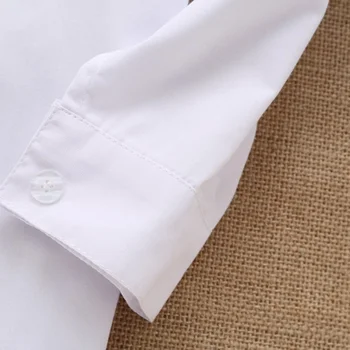 Nuevo estilo de encaje de algodón de color Blanco sólido bebé niños niños Blusa blanca de manga larga para niños chicos regalo de navidad