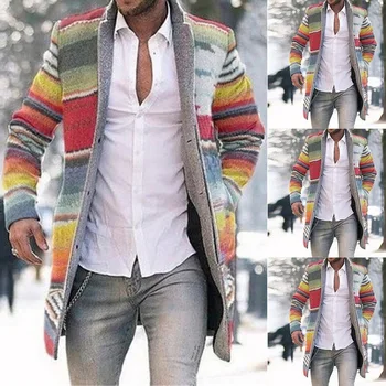 Nuevo Estilo de los Hombres de LA ropa de 2020 el Otoño y el invierno Impreso de manga Larga Suéter Tops Hombres de la chaqueta de la Chaqueta Cortaviento