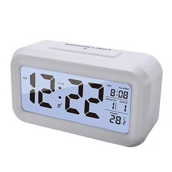 Nuevo LED de Alarma del Reloj Digital, Calendario, Reloj Alarma para Sutdent Oficina Ilumina Repetición Silenciosa de la Casa de la Mesilla de Reloj Eléctrico