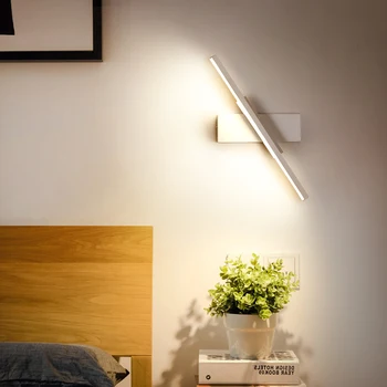 Nuevo LED de pared de luz de la personalidad dormitorio lámpara de la mesita Nórdico moderno minimalista creativo de la escalera del pasillo de la sala de estar giran lámpara de pared