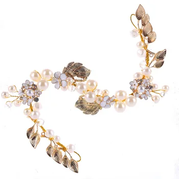 Nuevo pelo de la joyería para las mujeres de la Perla de Cristal Tiara de la Corona Guirnalda de la Flor de la Diadema de los Sombreros Accesorios de la Boda de la Corona tiaras de la Joyería