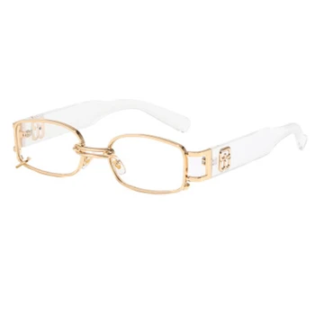 Nuevo retro de metal rectángulo pequeño marco de gafas de sol de los hombres 2020 marca de lujo de alta calidad clara gafas vintage eyewears hombre tonos