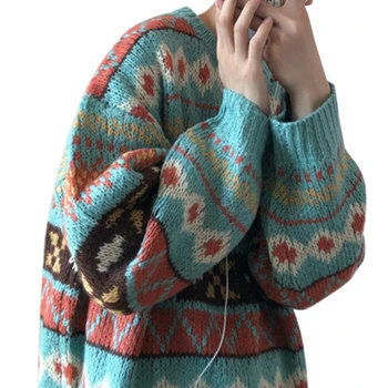 Nuevo Suéter de los Hombres Ropa de Invierno más Gruesa coreano Caliente Ropa para Hombre de los Suéteres y Pullovers Harajuku Impreso hombres, ropa de moda