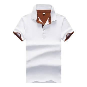 Nuevo Verano de los Hombres de la Camisa de Polo de Estilo de la Moda de los Hombres de las Camisas de Polo de Algodón Slim Fit Camisas Top Casual Contraste Hombre Fuera Puestas