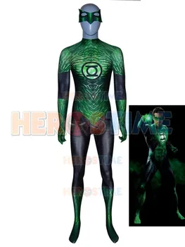 Nuevo Verde Cosplay Costum 3D Ptinted Disfraz de Superhéroe Spandex Cosplay Zentai Traje de Disfraz de Halloween con Máscara 33802