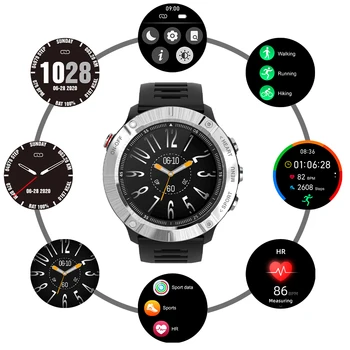 Nuevo Zeus Deporte Reloj Inteligente Redondo Completo Toque Waterpoof Fitness Tracker Smartwatch 2020 Reloj Inteligente Hombre para Android iOS