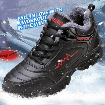 NUEVOS Hombres de Invierno Botas de Algodón Zapatos Caliente Zapatillas de deporte de Moda de Invierno al aire libre de Alta Calidad de los Hombres de Piel de Nieve Botas Zapatos Casuales de los Hombres Botas