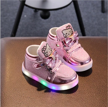 Nuevos Niños Luminoso Zapatos Niñas y Niños, el Deporte Zapatillas de Bebé Luces Intermitentes Zapatillas de deporte de Moda de Niño, de niña LED de Zapatillas de deporte