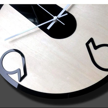 Náutica de Madera Reloj de Pared Creativos de Timón de Estilo Nórdico en Silencio Transparente de Acrílico del Reloj Velero de Dirección de la Rueda de Timón de la Decoración de la f