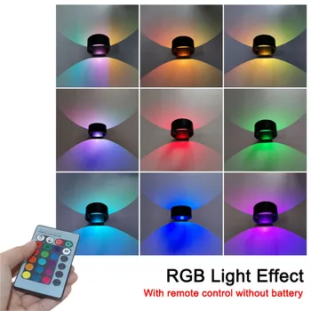 Nórdicos RGB LED Luz de Pared Con mando a distancia Aluminio AC85-265V Ronda Por la Escalera de la Lámpara del Dormitorio Industrial de la Decoración de la Casa 25499