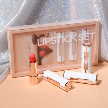 O. DOS.S Moda el Maquillaje lápiz de labios de Mujer Sexy Lip Stick kit de Regalo de Alta Calidad Impermeable barras de Labios Mate de Cosméticos Conjunto de 3 Colores