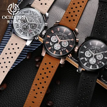 OCHSTIN Nueva Marca de Lujo Para Hombres Únicos Esqueleto Reloj deportivo Reloj de Pulsera de Cuarzo Masculina Empresariales de la mano de los Relojes Regalos originales